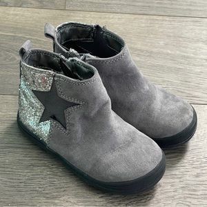 Harper Canyon Silver Glitter Star Gray Infant Toddler Boots